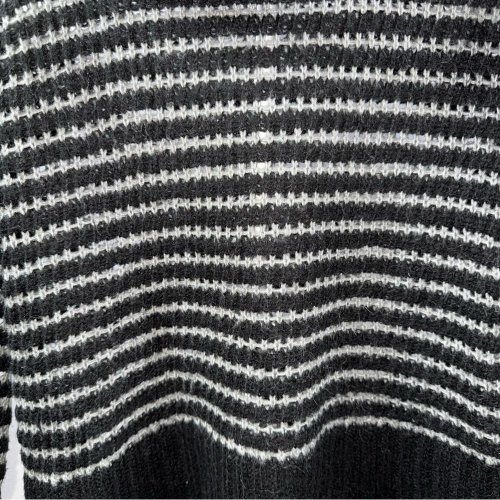 DKNY Black and Gray Striped Cowl Neck Sweater - Picture 3 of 5